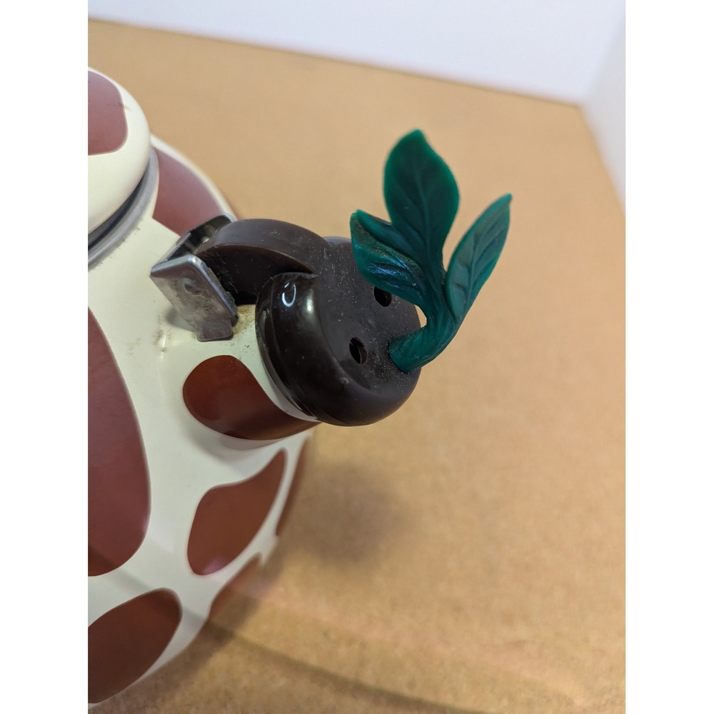 Vintage Giraffe Whistling Tea Kettle Enamel Stovetop Animal Safari Kitchen Decor - Picture 3 of 9